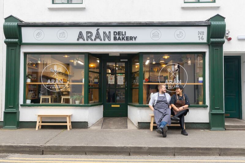 Owners Bart Pawlukojc and Nicole Server-Pawlukojc at Arán Artisan Bakery, Kilkenny. Photograph: Patrick Browne