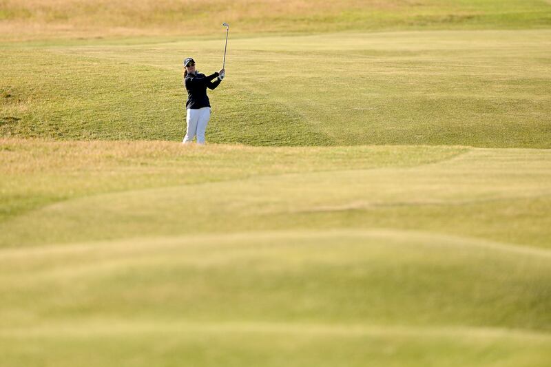 Leona Maguire plays her second shot on the second hole at Muirfield. Photograph: Octavio Passos/Getty Images