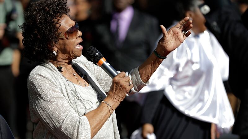 Cissy Houston, mother of the late singer Whitney Houston, performs with the New Hope Baptist Choir in 2017. Photograph: Julio Cortez/AP