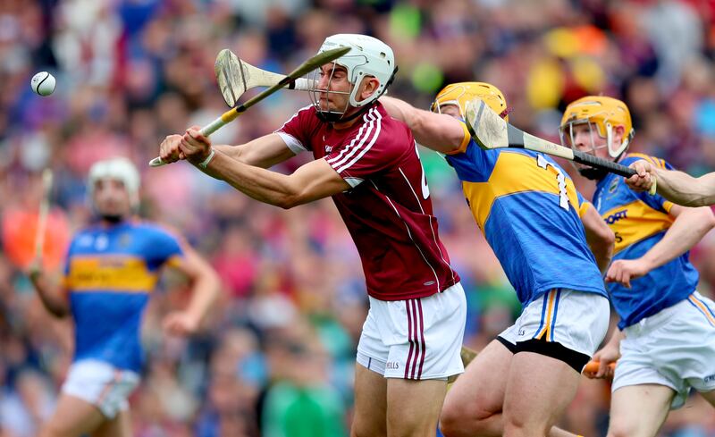 Tipperary's Padraig Maher and Galway's Jason Flynn in action in the 2017 All-Ireland semi-final. Photograph: James Crombie