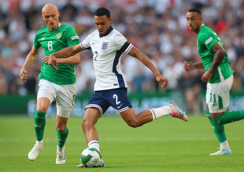 Trent Alexander-Arnold started at right back for England but controlled the game from midfield. Photograph: James Crombie/Inpho