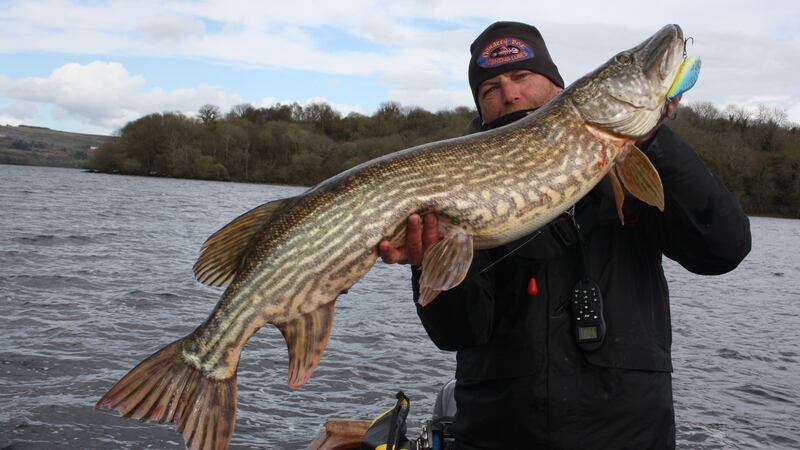 Geoffray Begard from France with his 9.97kg pike on Lough MacNean
