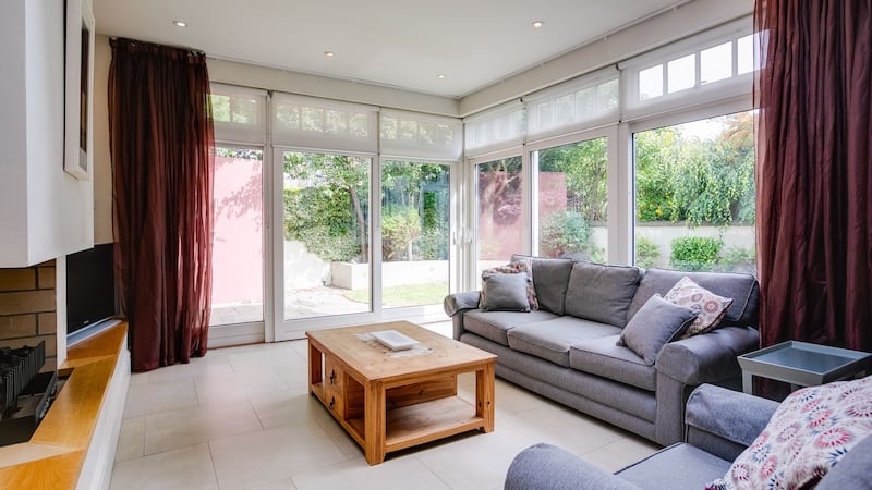 Living room in glazed extension