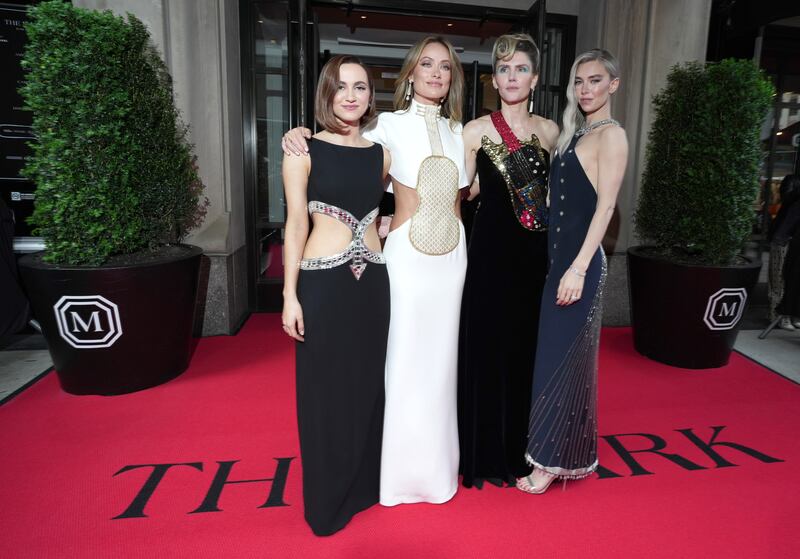 Maude Apatow, Olivia Wilde, Gabriela Hearst and Vanessa Kirby depart The Mark Hotel for 2023 Met Gala. Photograph: Ilya S Savenok/Getty Images