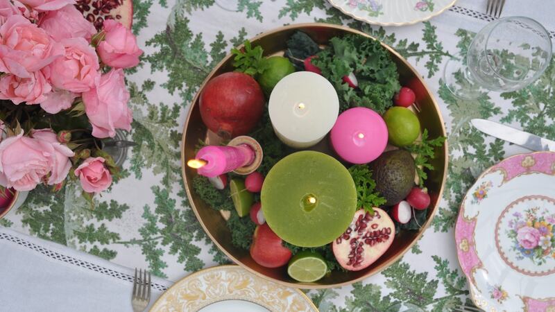 Some of the candles Lilly Higgins has decorated for her wedding