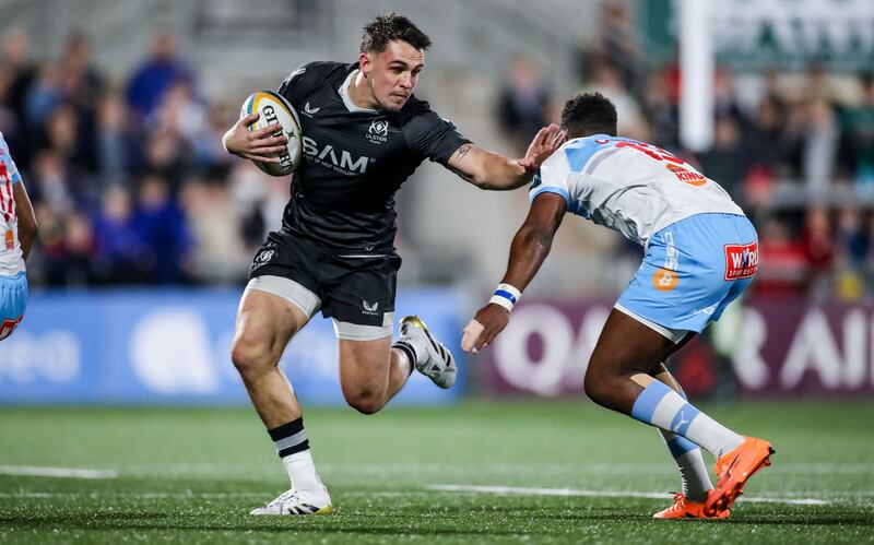 Ulster's James Hume is tackled by the Bulls' Canan Moodie. Photograph: Nick Elliott/Inpho