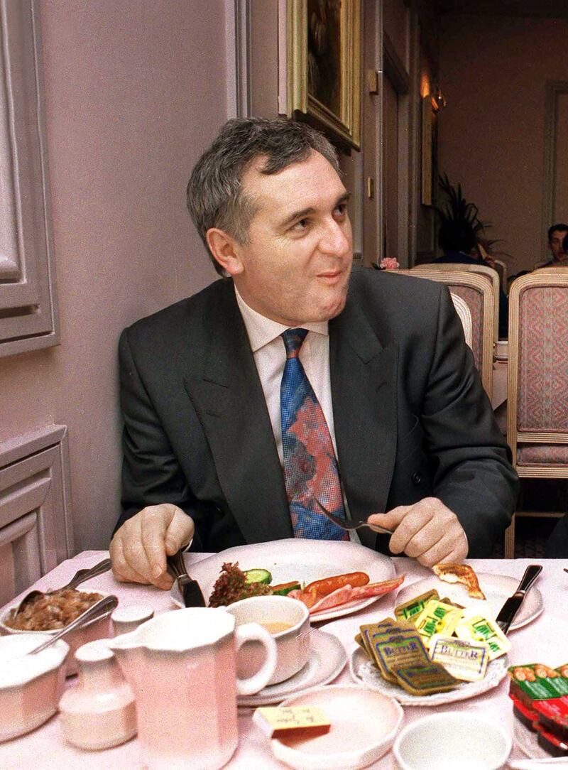 1994: Bertie Ahern having breakfast in the Gresham hotel on budget day. Photograph: Matt Kavanagh