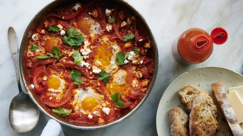 Shakshuka with feta. Photograph: David Malosh/The New York Times