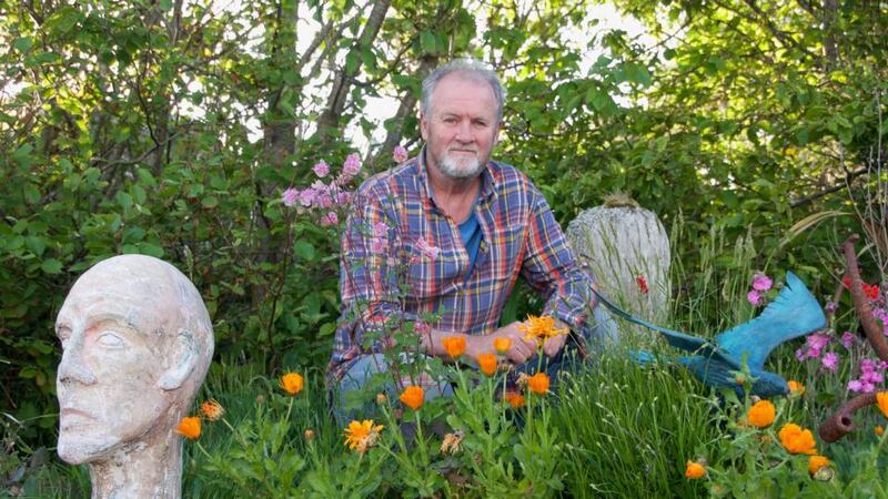 Artist Ronan Halpin in his Achill garden