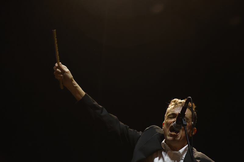 Spider Stacy performing at The Pogues concert at 3Arena. Photograph: Nick Bradshaw