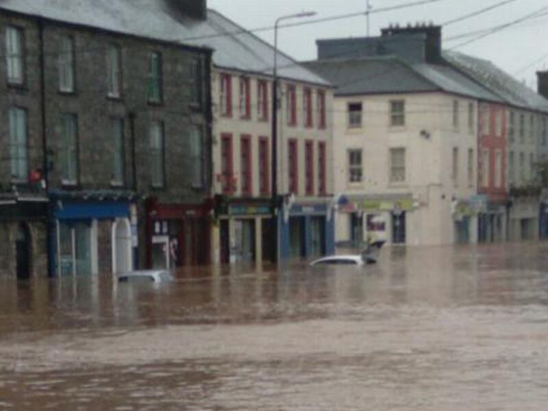 Midleton flooded during Storm Babet. Photograph: Maria Kring /PA Wire