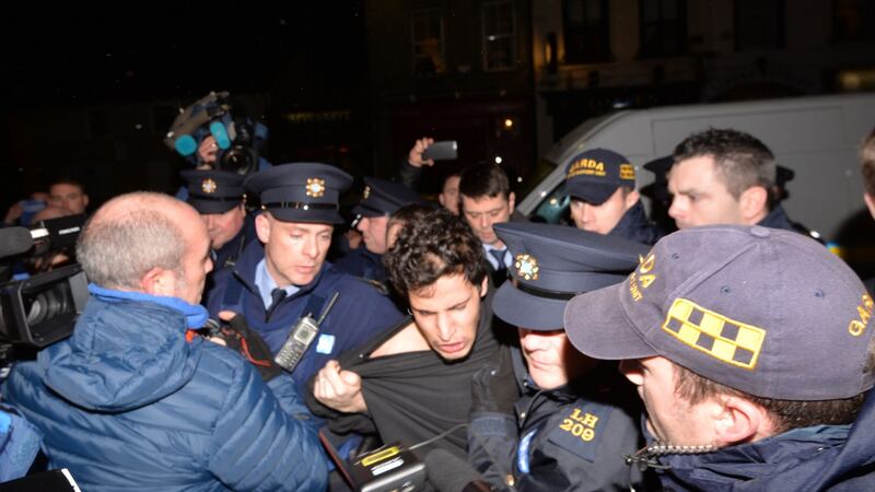 Mohamed Morei (18), being brought into Dundalk District Court this evening where he was charged with the murder of a Japanese national. Photograph: Alan Betson/The Irish Times