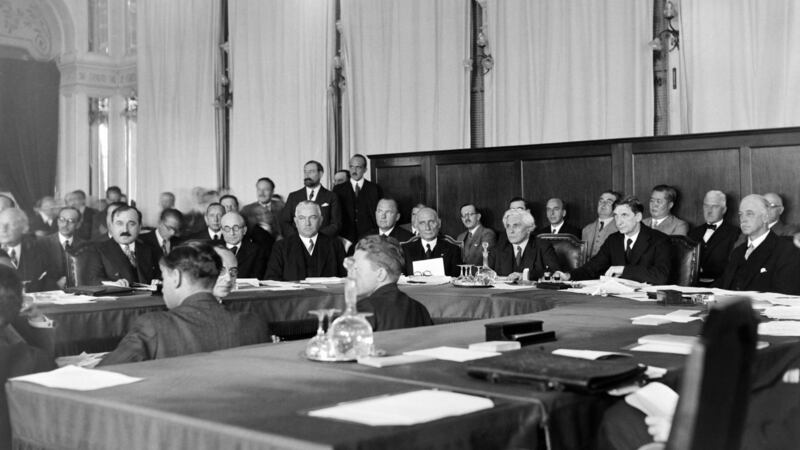 Éamon de Valera presides at the 68th session on the Council of the League of Nations on September 24th, 1932, in Geneva, Switzerland. Photograph: Gamma-Keystone via Getty