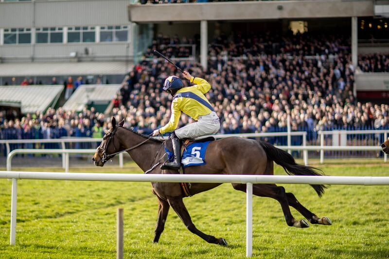 Michael O’Sullivan, on board Good Land, winning the Nathaniel Lacy & Partners Solicitors €50,000 Cheltenham Bonus For Stable Staff Novice Hurdle at Leopardstown last month. Photograph: Morgan Treacy/INPHO