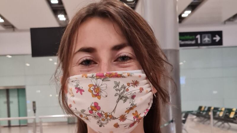 Sorcha McAllister at Dublin airport. Photograph: Patsy McGarry