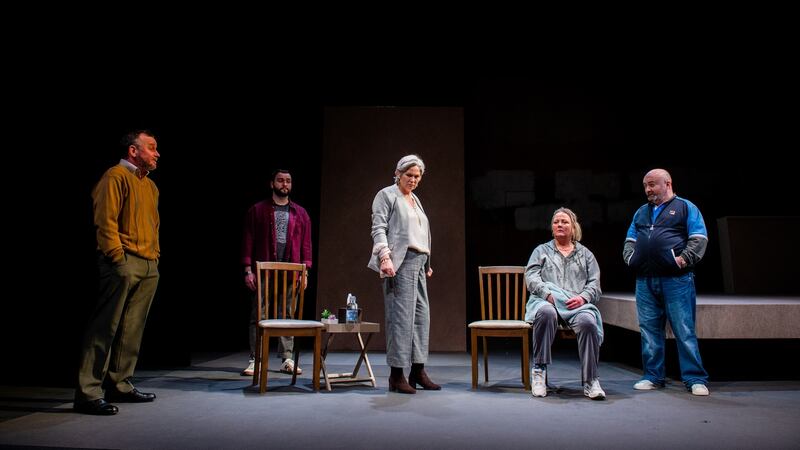 Patrick Jenkins, Santino Smith, Andrea Irvine, Abigail McGibbon and David Pearse in Sadie at Belfast’s Lyric Theatre