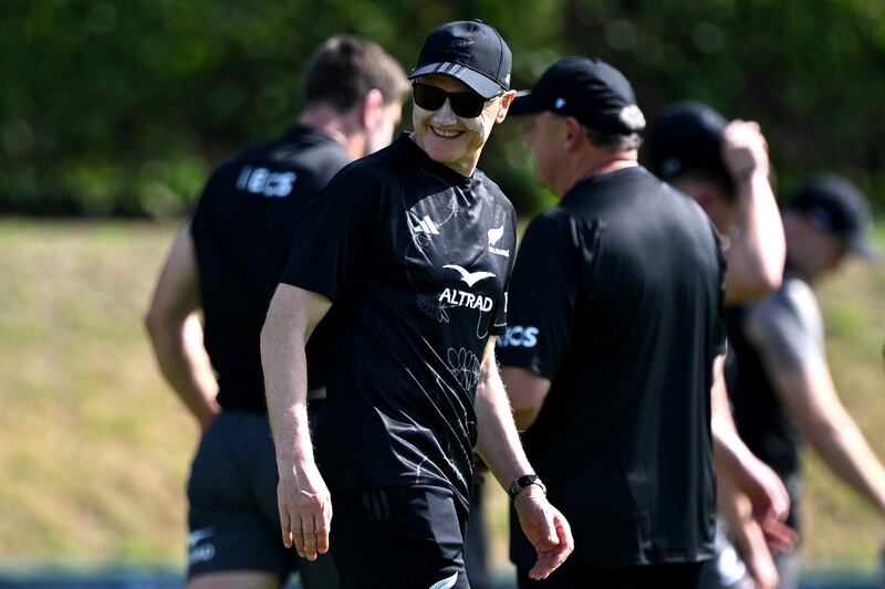 Joe Schmidt during a New Zealand training session in Lyon, France. File photograph: Getty Images