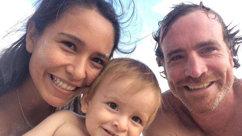 Frank Wall with his partner and son