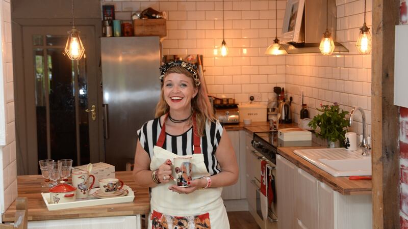 Artist and designer Deborah Donnelly in her kitchen  in Dún Laoghaire, Co Dublin. Photograph: Dara Mac Dónaill