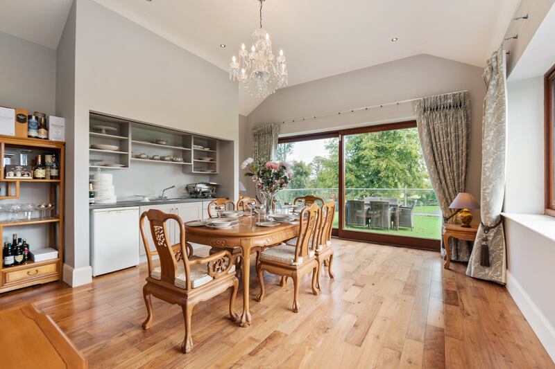 Dining room on first floor with outside terrace