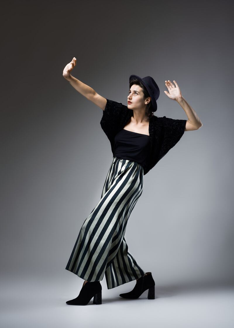 Paisley velvet devore Stevie shrug silk lined €150, silk Mirage trousers with drawstring waist €160, black suede ankle boots from Venue Boutique, Skibereen, wool hat €5 Self Help Africa Charity shop, Skibereen