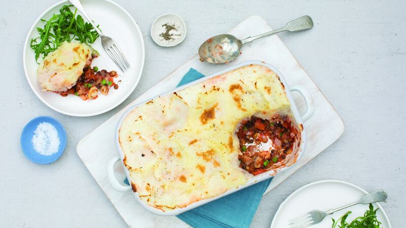 Shepardless pie with lentils