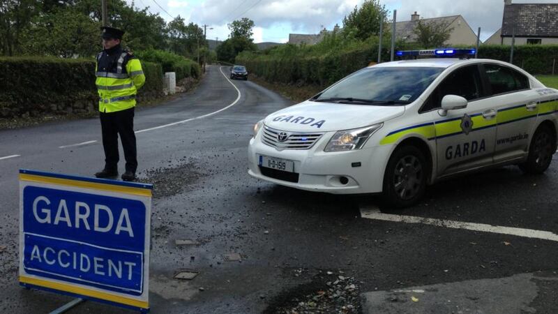 The Garda checkpoint on the Rathmullan to Portsalon Road in Co Donegal which was closed  following the fatal crash. Photograph: David Sleator/The Irish Times.