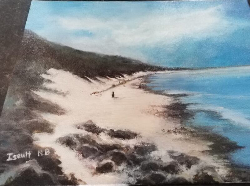 Iseult Ni Bhriain, aged 13.
'This picture shows people social distancing on the beach in kerry.'