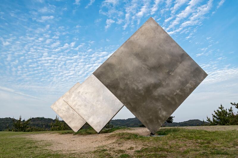 George Rickey's art installation Three Squares  in Naoshima. Photograph: Education Images/Universal Images Group via Getty