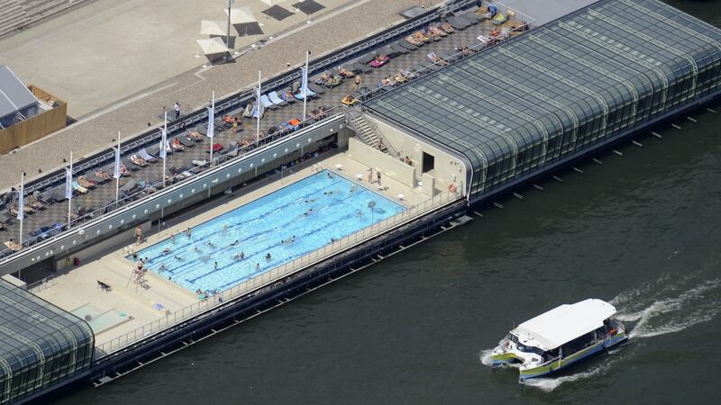 The Josephine Baker swimming pool alongside the Seine  in Bercy, Paris. Photograph: Getty Images
