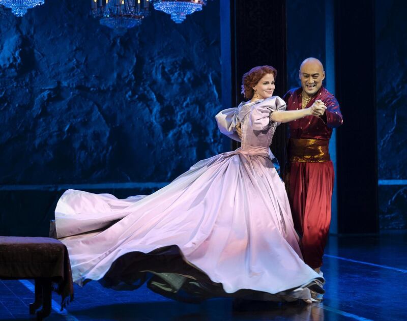 Broadway stars: Kelli O’Hara with Ken Watanabe in The King and I. Photograph: Paul Kolnik
