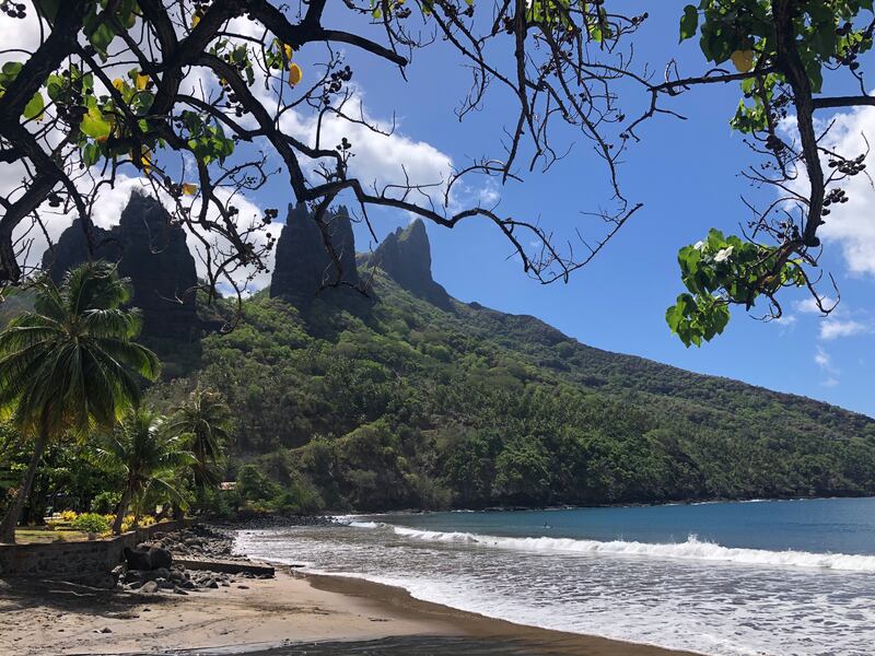 The beach at Ua Po, Marquesa Islands. Photograph: Gemma Tipton