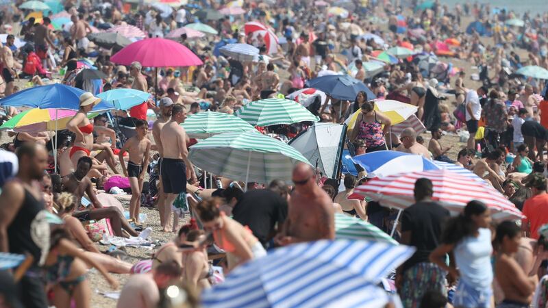 People flocked to the beach at  Southend in Essex on Saturday.  Photograph: PA