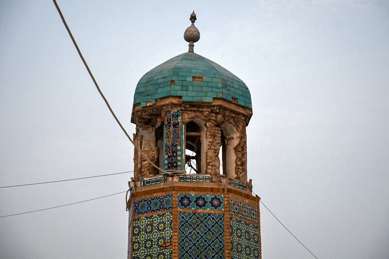 The Blue Mosque sustained significant damage following an earthquake in Mazar-e Sharif, Afghanistan. Photograph: Atif Aryan/AFP via Getty Images