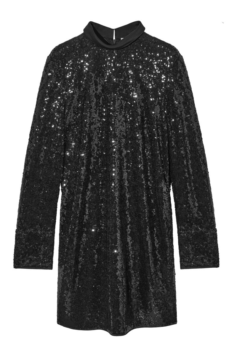 Recyled sequinned mini dress, €125, (also comes in silver), from Cos