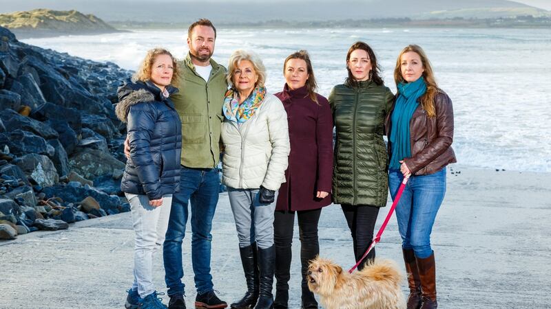 Aisling, John, Irene, Jennifer, Roslyn, and Maria Collins on  Strandhill Beach in Sligo: the family has recommended to a jury on an inquest into the death of Karl Collins that suicide observation systems should be put in place where a previous suicide attempt had been made. Photograph James Connolly