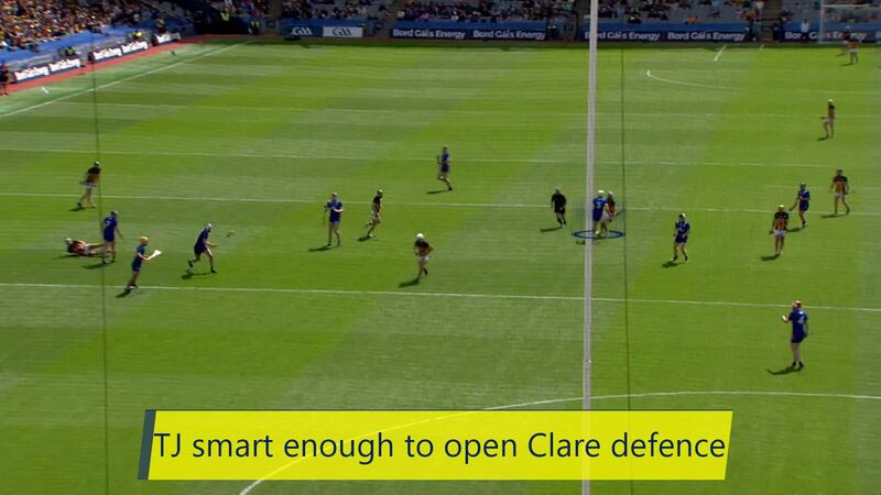 TJ Reid was able to use the attentions of Conor Cleary to create holes within the Clare defence
