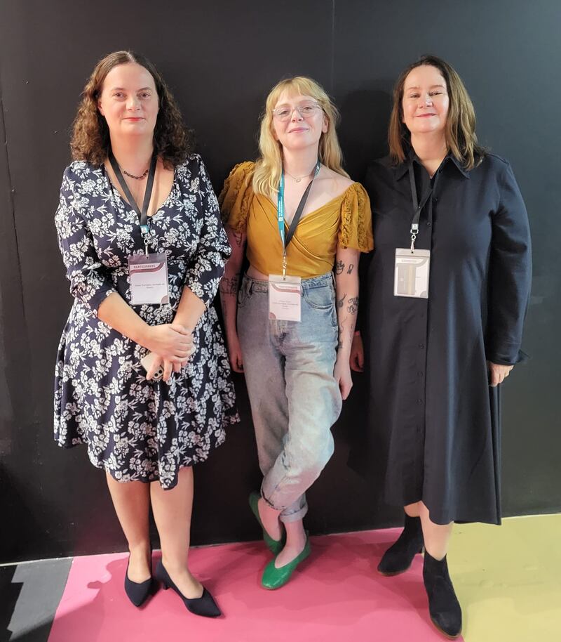 Maeve Von Heynitz, Irish Ambassador to Mexico, left, Megan Nolan and Sinéad Mac Aodha