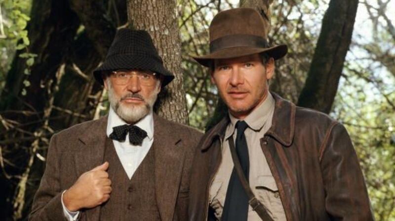 Harrison Ford as Indiana Jones and Sean Connery as his father Henry Jones in the film ‘Indiana Jones and the Last Crusade’, 1989. Photograph: Terry O’Neill/Getty