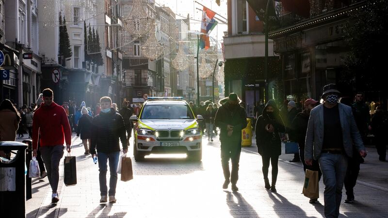 Shoppers on Grafton Street. Photograph: Tom Honan