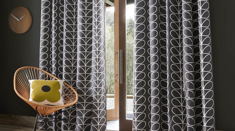 Orla Kiely’s leaf motif curtains