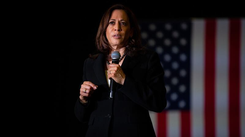 Kamala Harris: Supports a middle-class tax credit, Medicare for All healthcare funding reform, the Green New Deal and the legalisation of marijuana. Photograph: Elizabeth Frantz/The New York Times