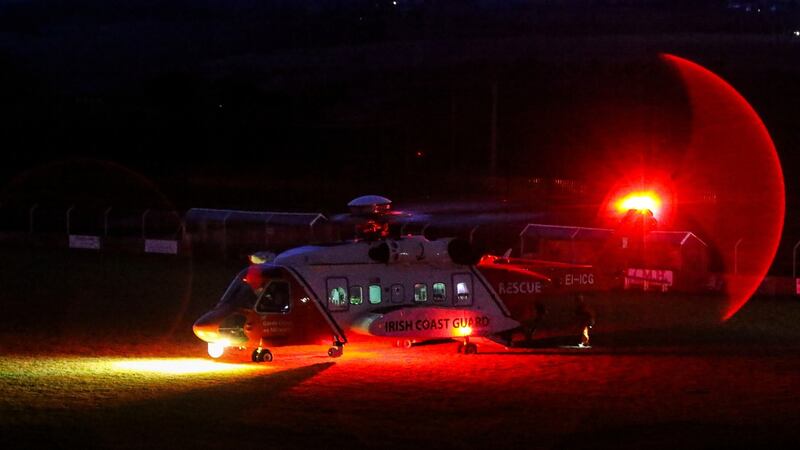 An air ambulance  at Pearse’s Park. Photograph: Garry O’Neill
