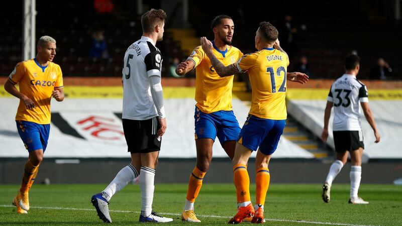Dominic Calvert-Lewin scored twice in Everton’s win over Fulham. Photograph: John Sibley/PA