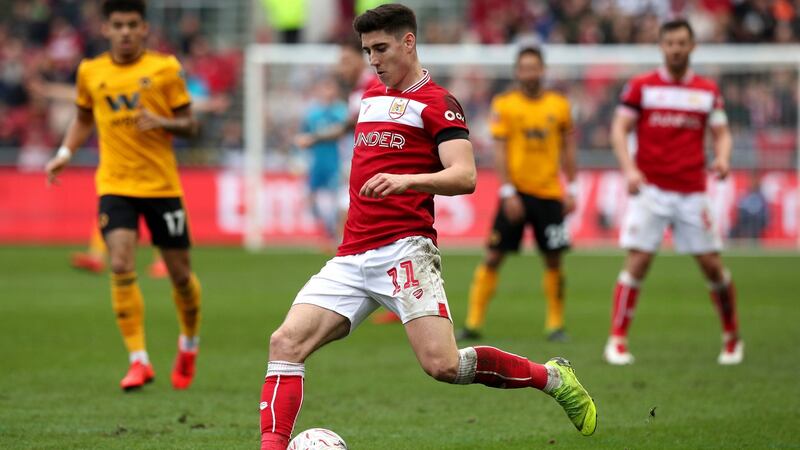 Bristol City’s Callum O’Dowda in action during his side’s FA Cup defeat to Wolves. Photograph: Jonathan Brady/PA
