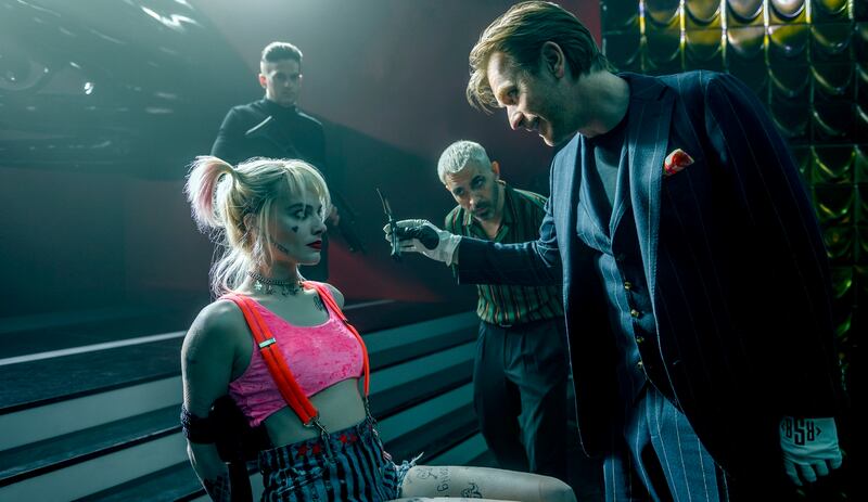 Margot Robbie, Chris Messina and Ewan McGregor, in Birds of Prey: And the Fantabulous Emancipation of One Harley Quinn. Photograph: Claudette Barius/ Warner Bros.