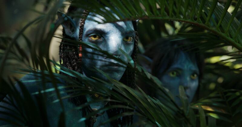 Interested viewers Lo’ak and Kiri in Avatar: The Way Of Water. Photograph: 20th Century Studios.