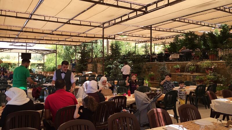 The Paradise restaurant in Bloudan, Syria, which can seat 1,500 and dominates the summit of Bloudan’s highest hill. Photograph: Michael Jansen