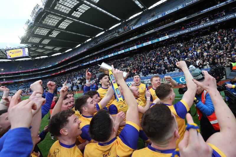 Na Fianna celebrate their All-Ireland club hurling final win over Sarsfields of Cork. Photograph: Bryan Keane/Inpho 