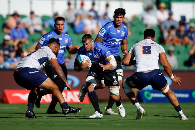 Nick Champion de Crespigny in possession for Western Force. His form won him a place in the Australia squad. Photograph: James Worsfold/Getty Images